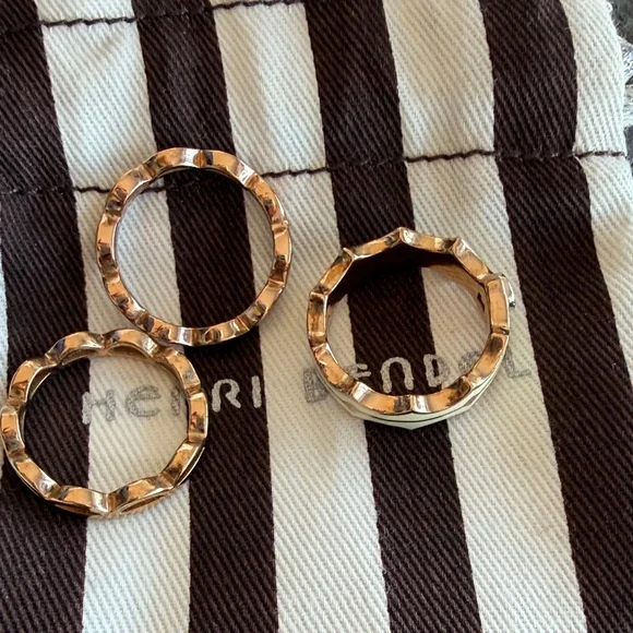 Henri Bendel rose gold 3 piece stack ring size 7 - Picture 6 of 7